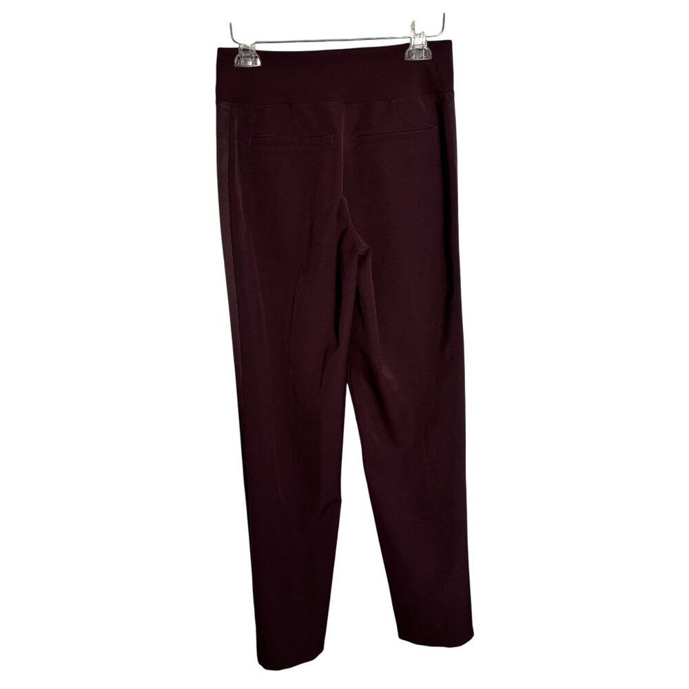 Athleta Endless Satin Side Stripe Spiced Cabernet Burgundy Pants Size 2 - Picture 4 of 14